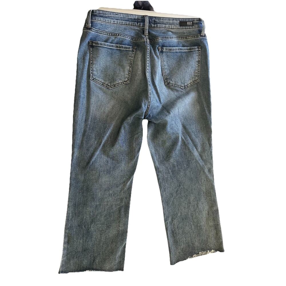 Kut From The Kloth Jeans Womens Sz 12 Blue Kelsey High Rise Fab Ab Ankle Flare - Picture 2 of 7